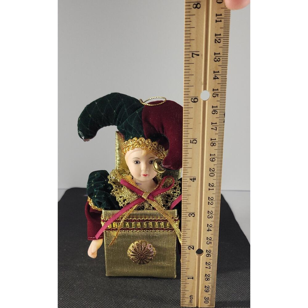 Vintage Jester Ornament in Gold Decorative Box – 6 Tall Handmade Style - Picture 5 of 6